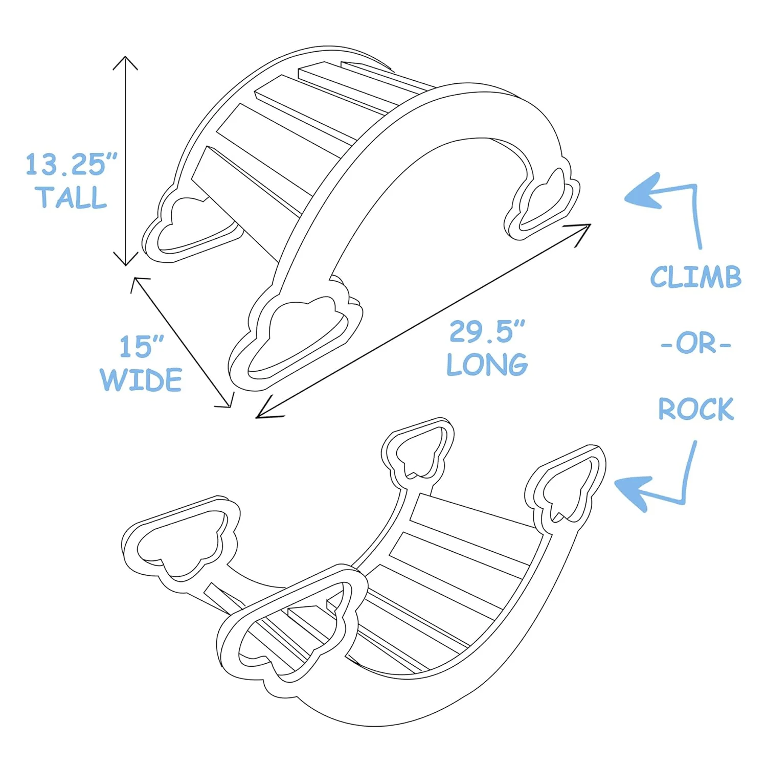 Wooden Arch Climber - Fun Rocking Arch & Climbing Toy For Kids - Image 5
