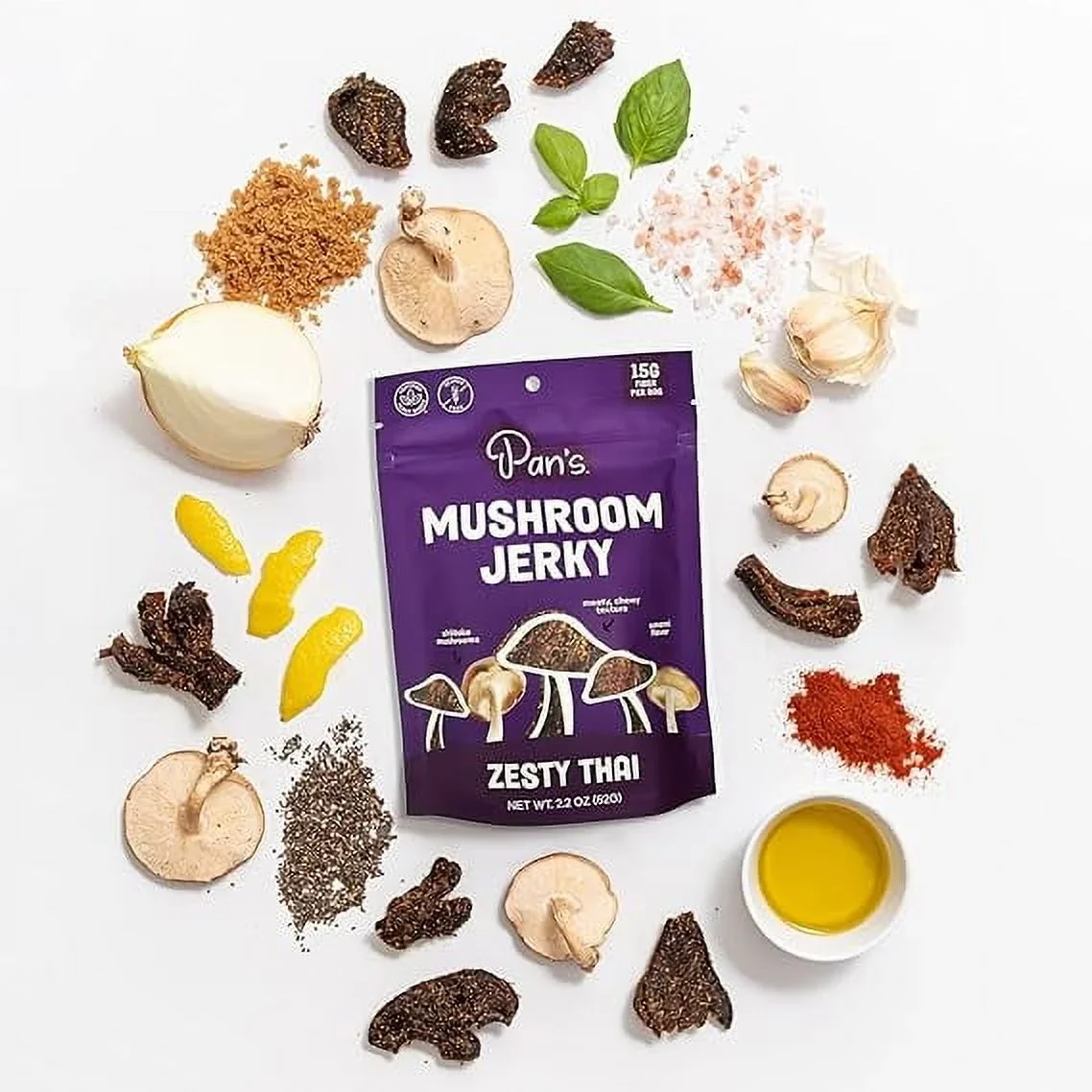 Zesty Thai Mushroom Jerky - Image 3
